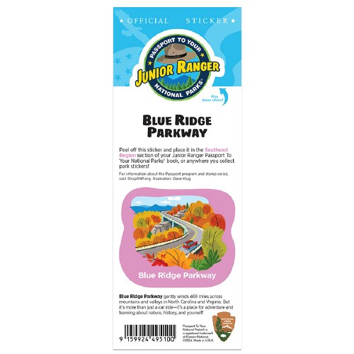 Blue Ridge Parkway Passport Junior Ranger Single Sticker Shop